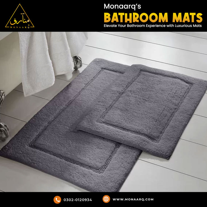100% Cotton Bath Mat with Non-Slip Backing
