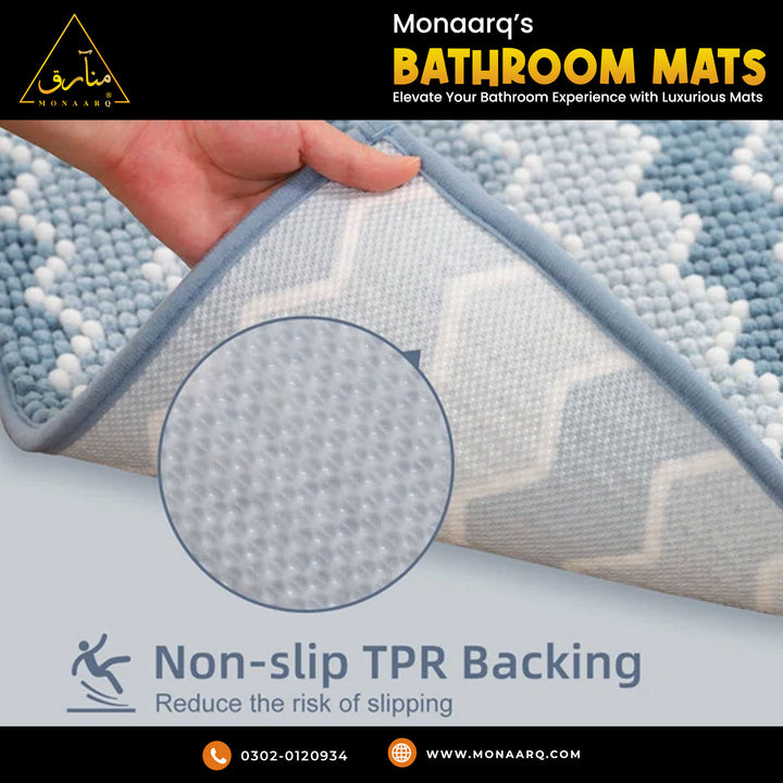 100% Cotton Bath Mat with Non-Slip Backing