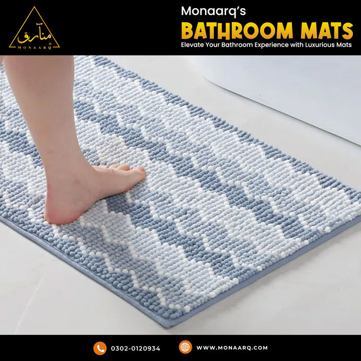 100% Cotton Bath Mat with Non-Slip Backing