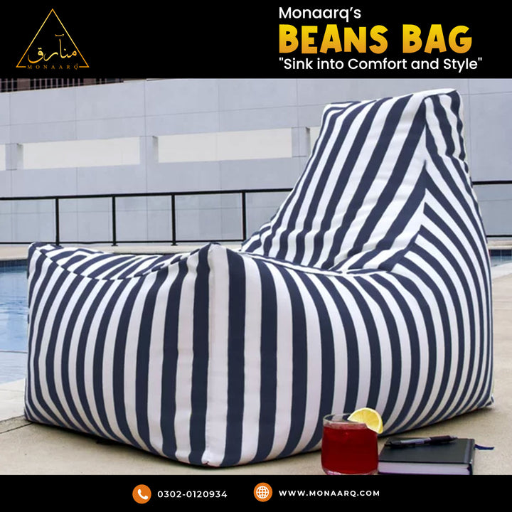 Bean Bag Chair (black and white)