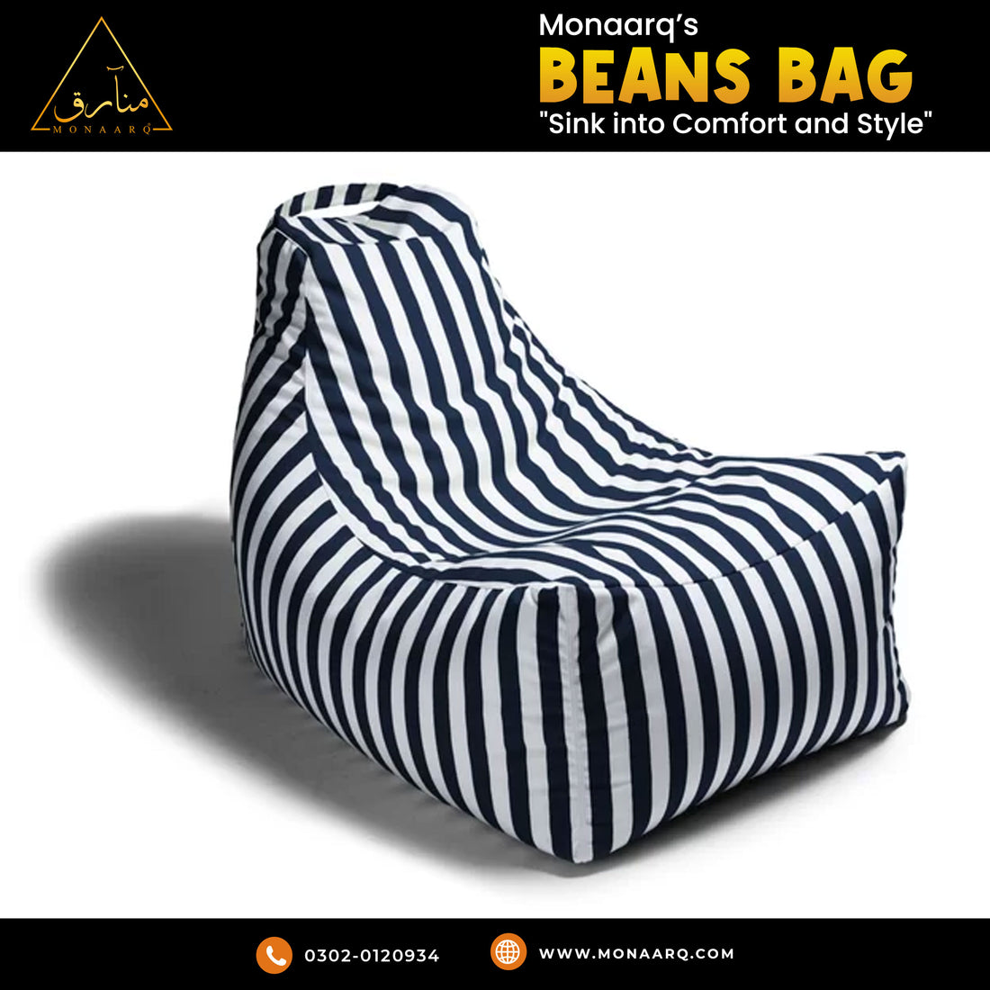 Bean Bag Chair (black and white)