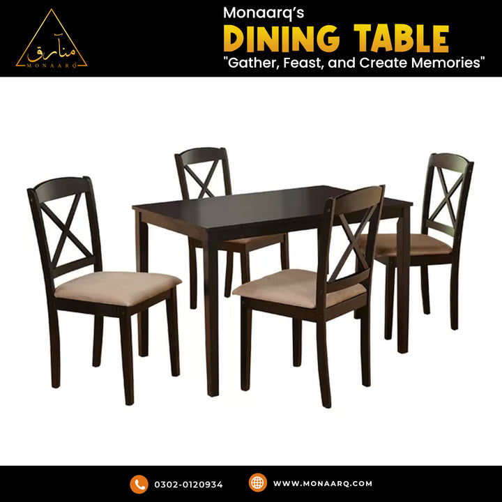 Solid Wood Dining Set (4 seater)