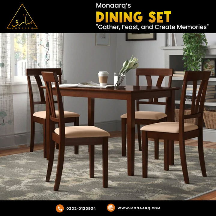 Solid Wood Dining Set (4 seater)