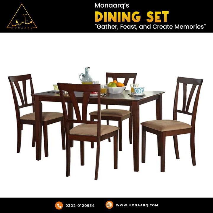 Solid Wood Dining Set (4 seater)