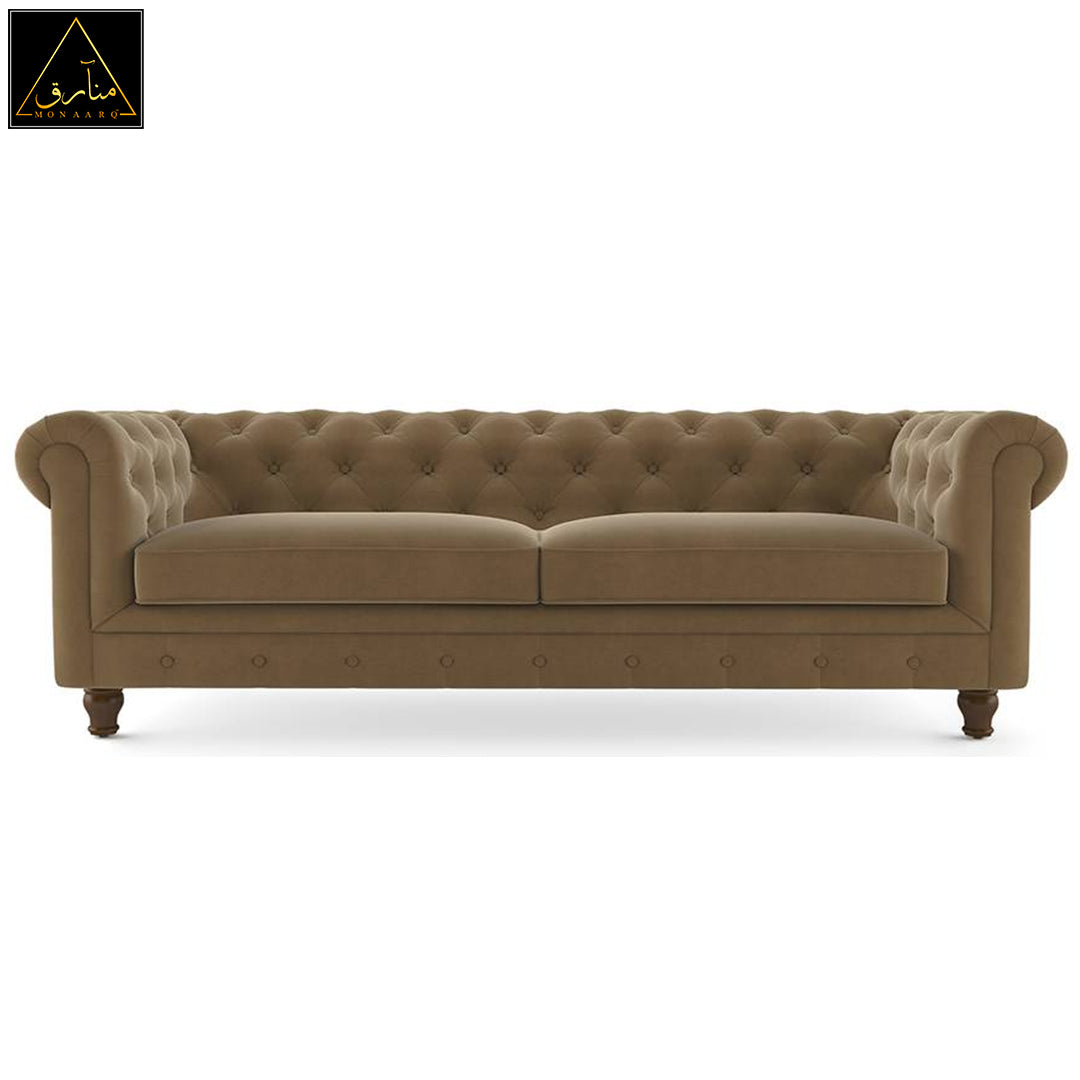 Winchester Fabric Sofa (Fawn Velvet)