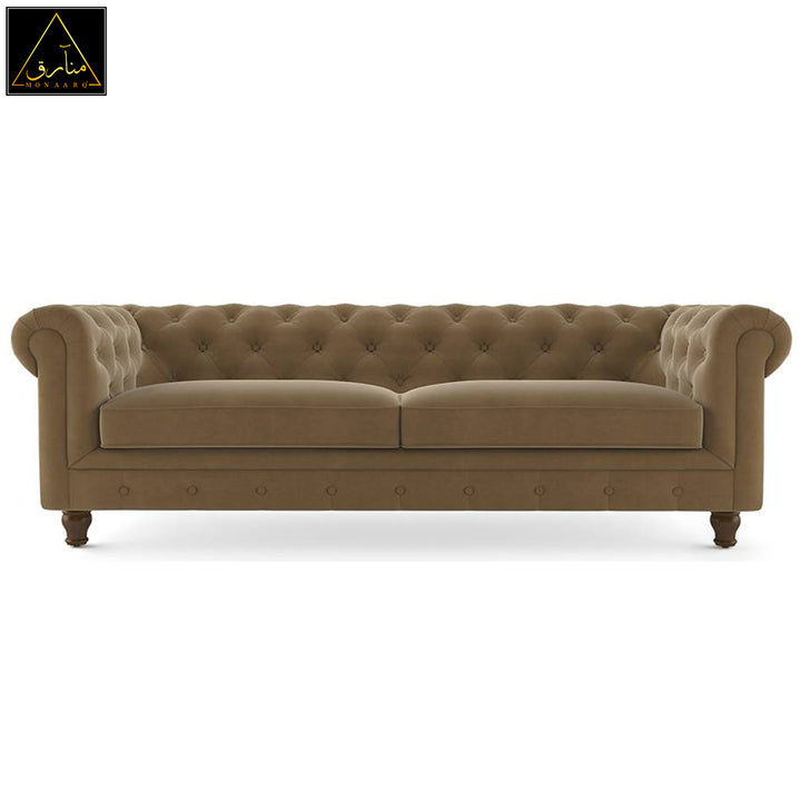 Winchester Fabric Sofa (Fawn Velvet)