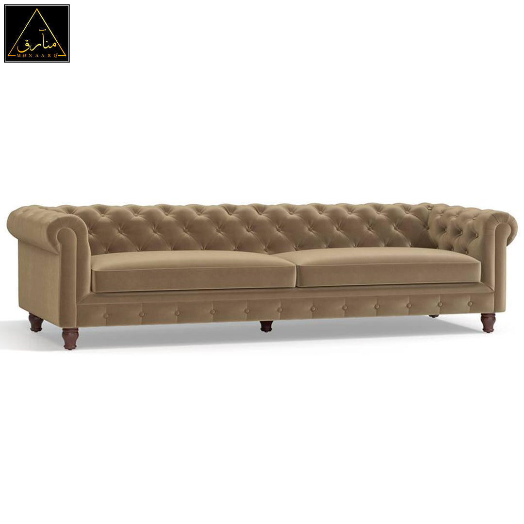 Winchester Fabric Sofa (Fawn Velvet)