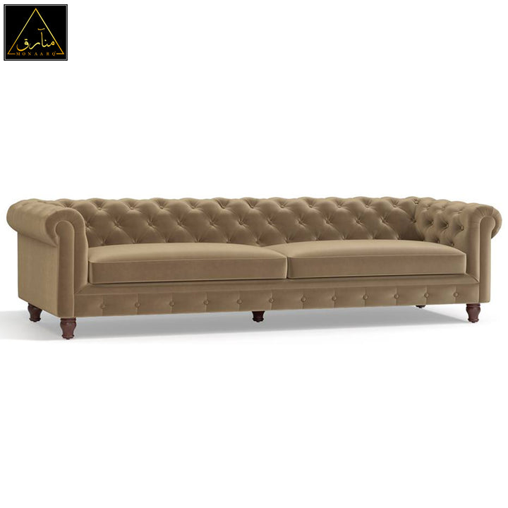 Winchester Fabric Sofa (Fawn Velvet)