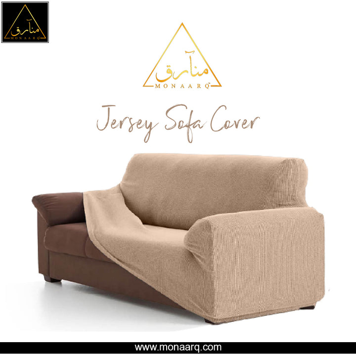 JERSEY SOFA COVER - Camel Brown
