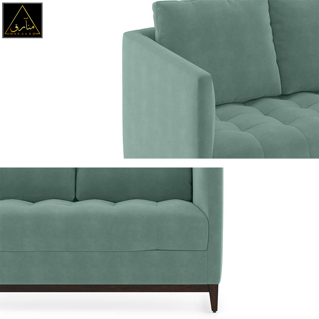 Florence Compact Sofa (Dusty Turquoise Velvet)