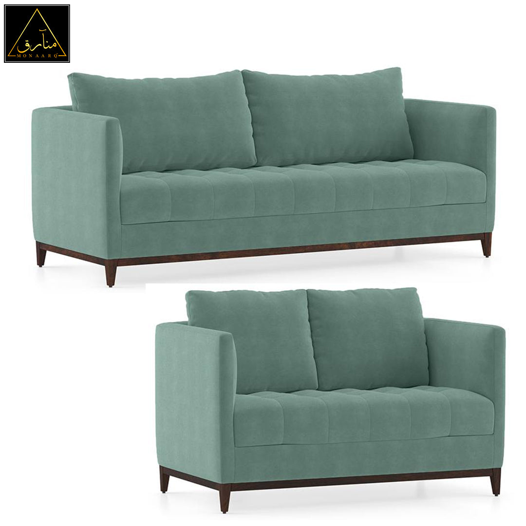 Florence Compact Sofa (Dusty Turquoise Velvet)